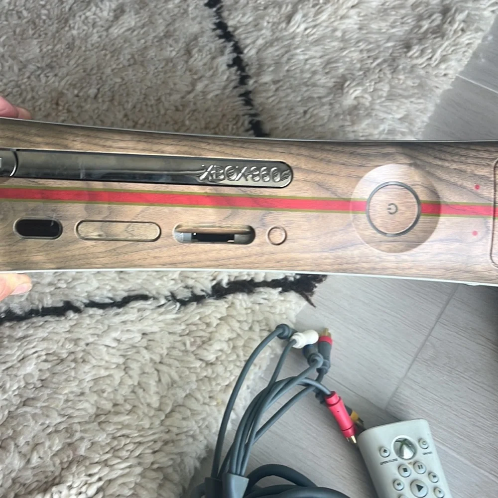 Xbox 360 console and cords with battery and controller